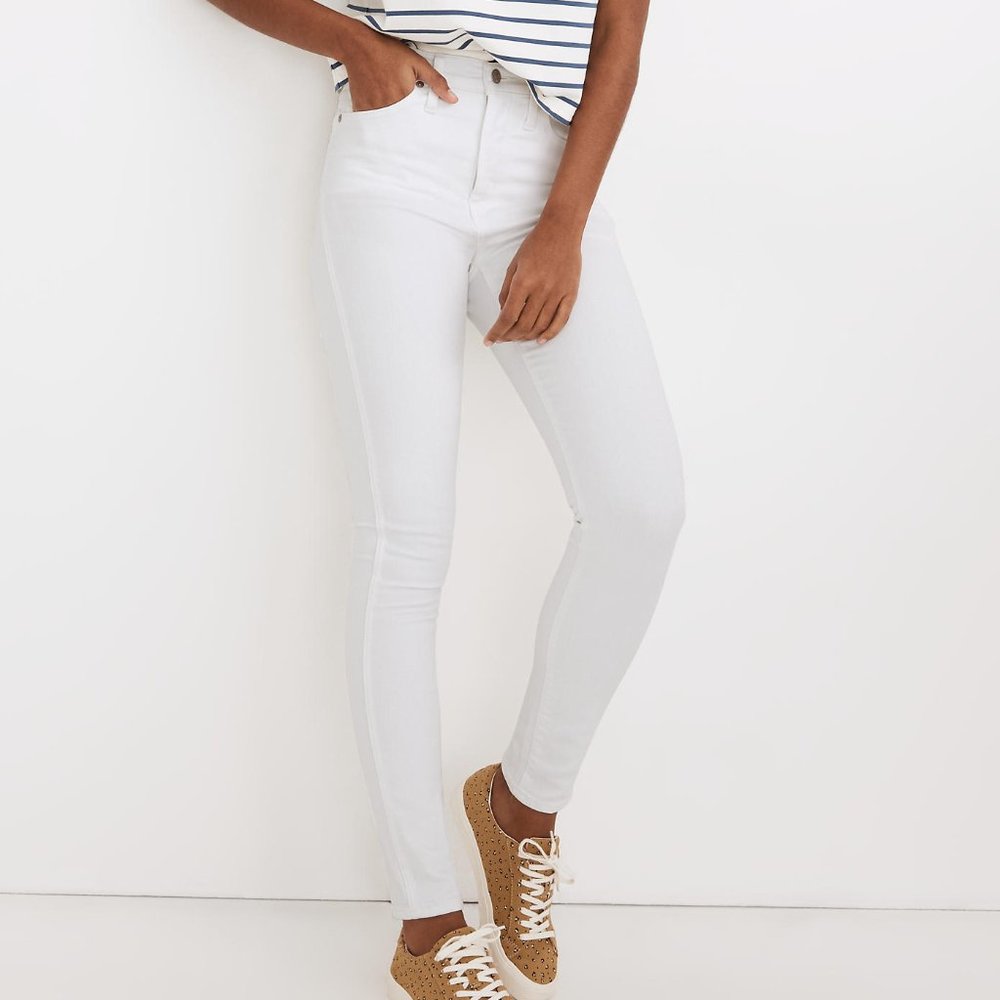 Madewell 10" High-Rise Skinny Jeans Pure White NWT